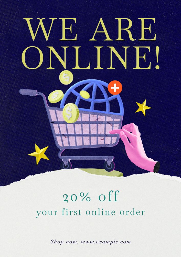 Online shop poster template, customizable advertisement