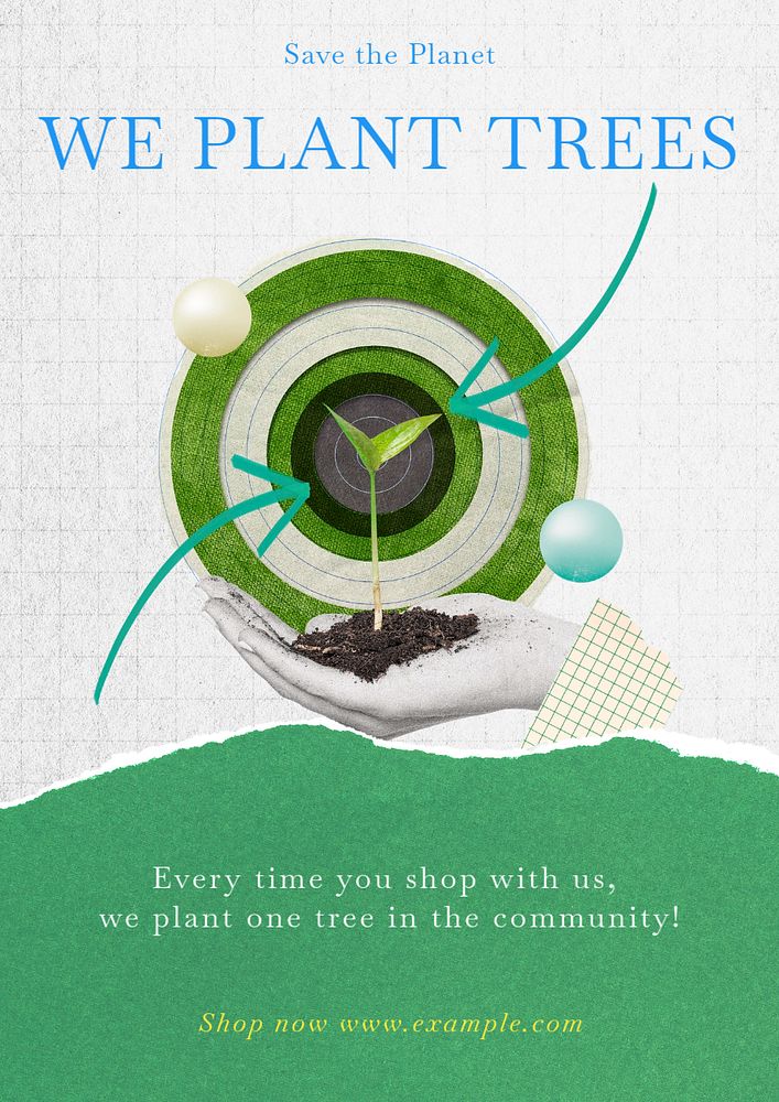 Plant a tree poster template, customizable advertisement