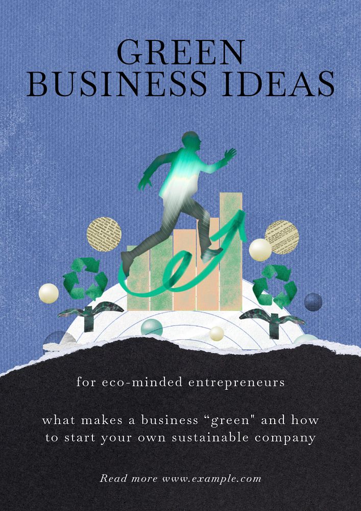 Green business poster template, customizable advertisement