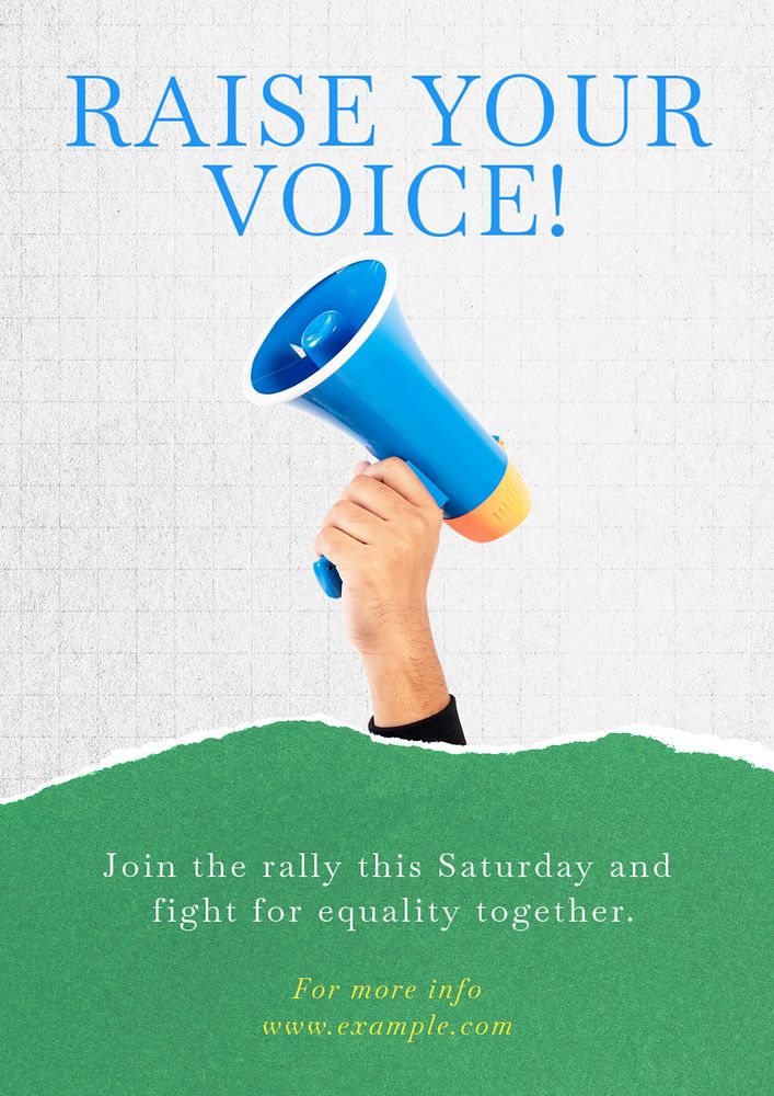 Raise your voice poster template, customizable advertisement