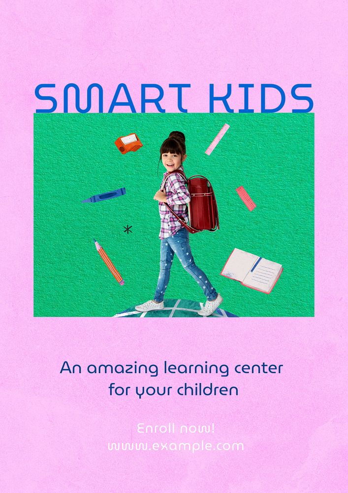 Learning center poster template, customizable advertisement