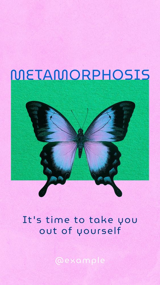 Metamorphosis Instagram story template, editable text & design