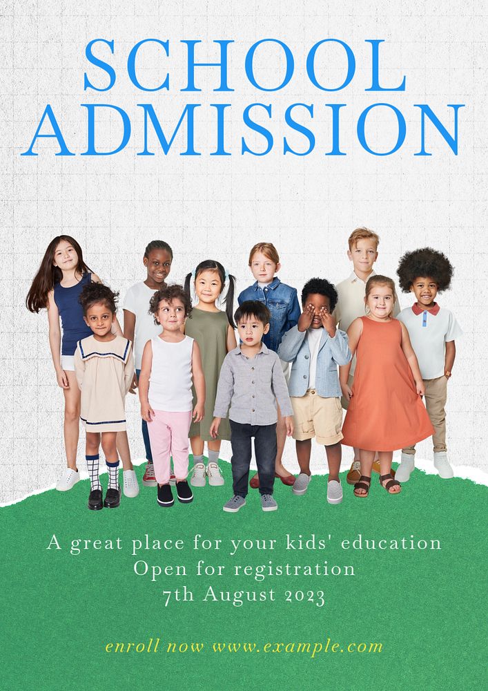 School admission poster template, customizable advertisement