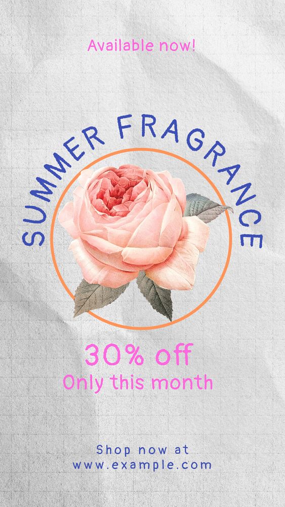 Summer fragrance Instagram story template, editable text & design