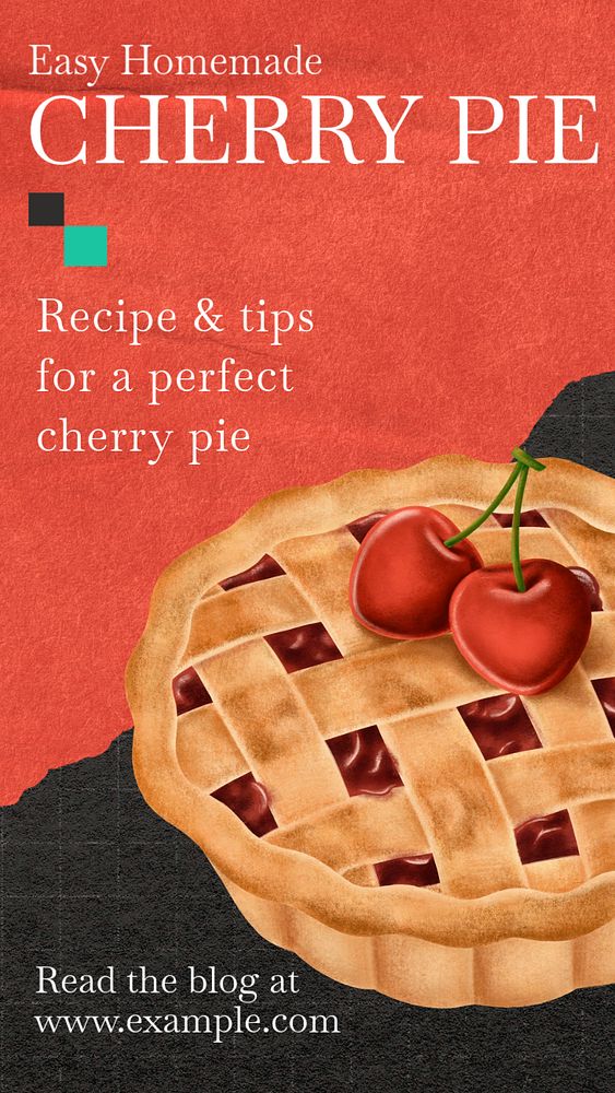 Cherry pie Instagram story template, editable text & design