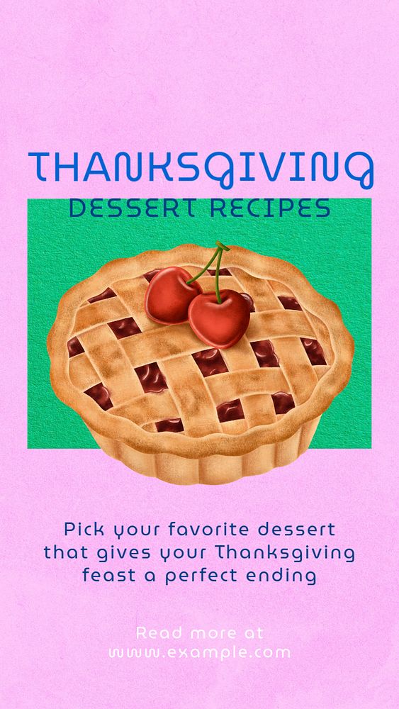 Thanksgiving dessert Instagram story template, editable text & design