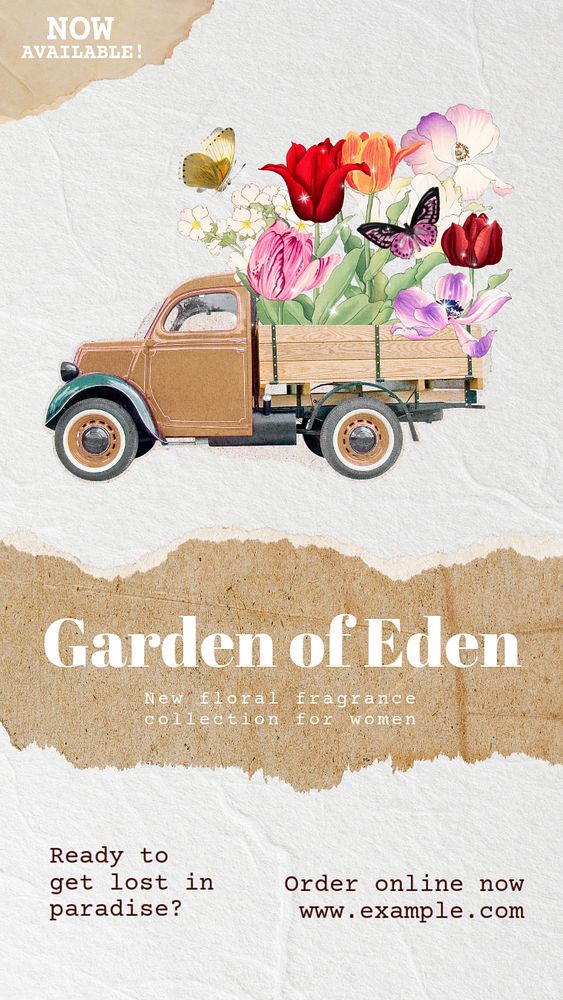 Eden garden Instagram story template, editable design