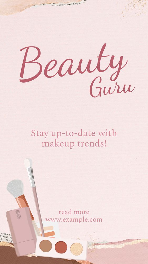 Beauty guru Instagram story template, editable design