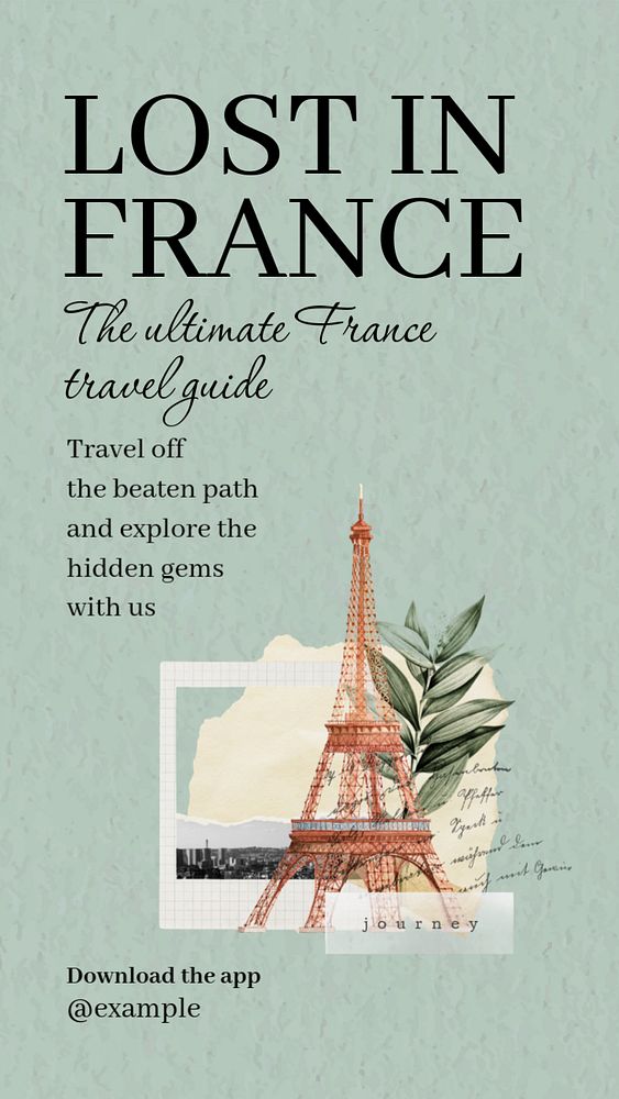 France aesthetic Instagram story template, editable design