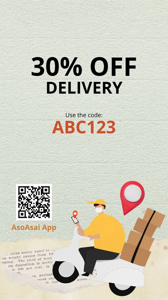 Delivery sale Instagram story template, editable design