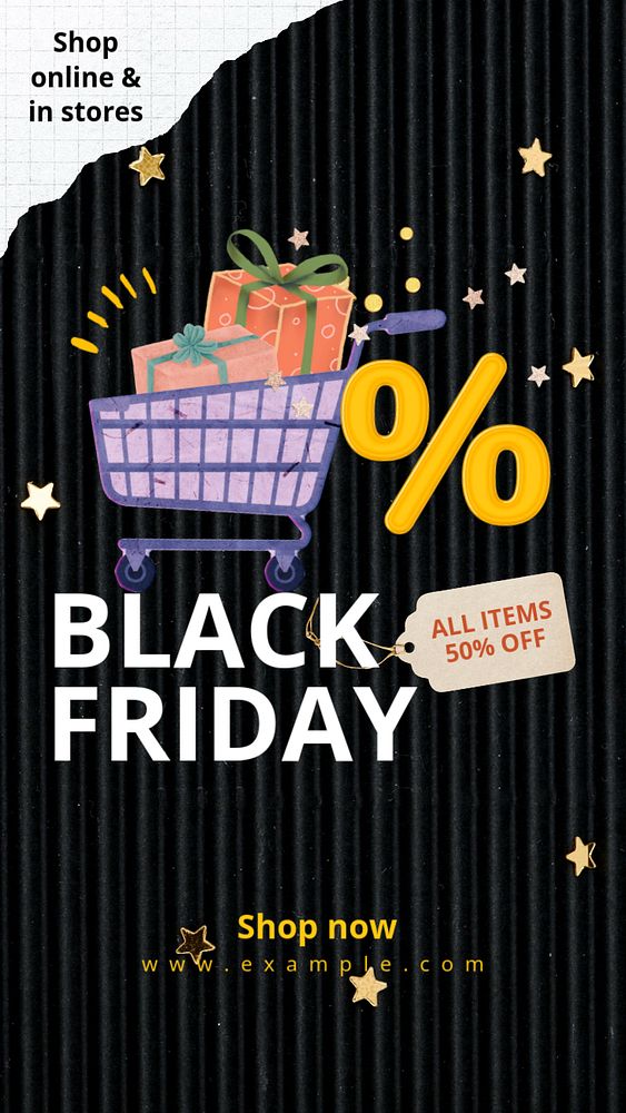 Black Friday Instagram story template, editable design