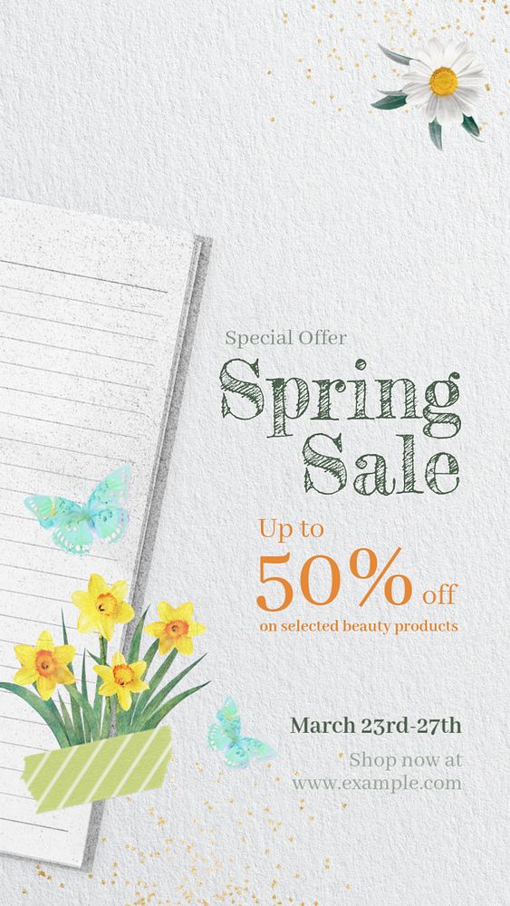 Spring sale Instagram story template, editable design