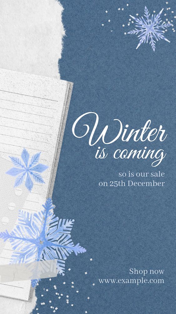 Winter snow Instagram story template, editable design