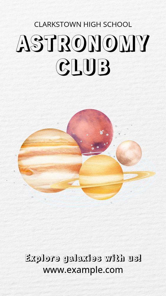 Astronomy club Instagram story template, editable design