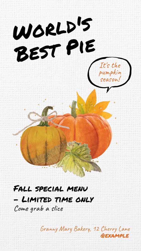 Autumn pumpkin Instagram story template, editable design