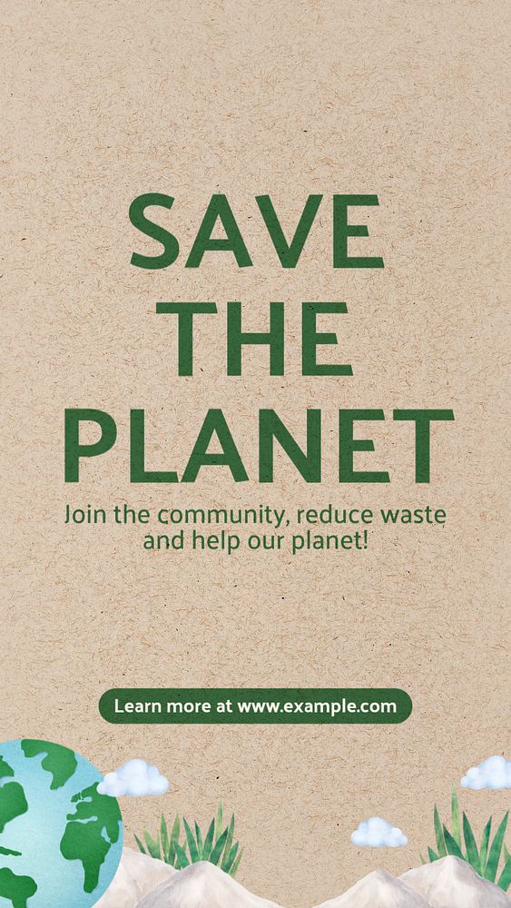 Save planet Instagram story template, editable design