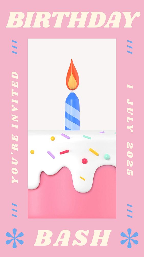 Birthday party Instagram story template, editable social media design