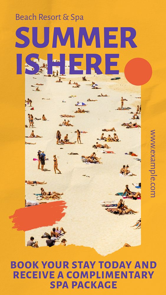 Summer travel Instagram story template, editable social media design