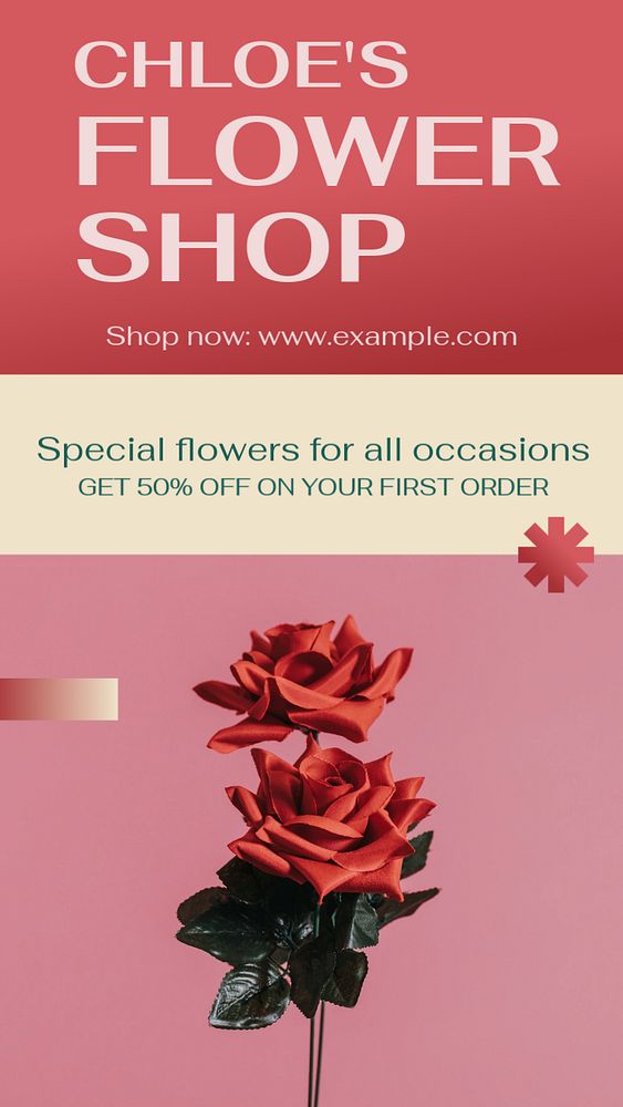 Flower shop Instagram story template, editable social media design