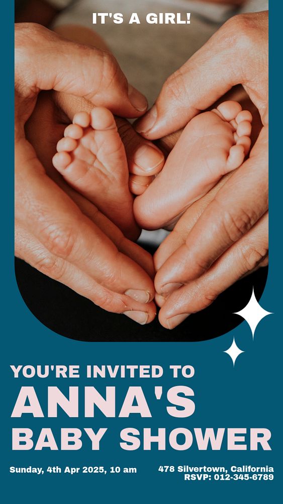 Baby shower Instagram story template, editable social media design