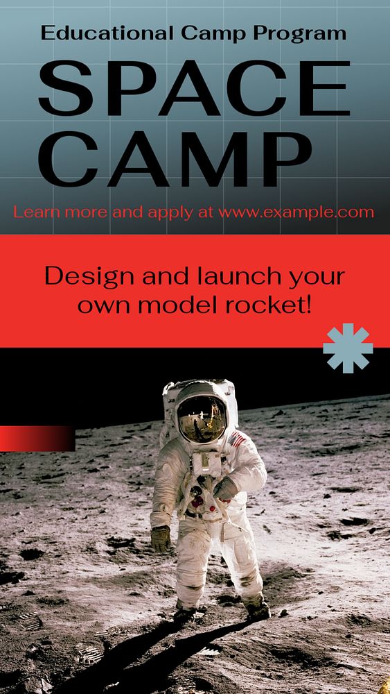 Space camp Instagram story template, editable social media design