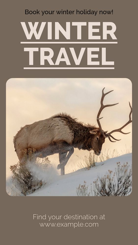 Winter travel Instagram story template, editable social media design