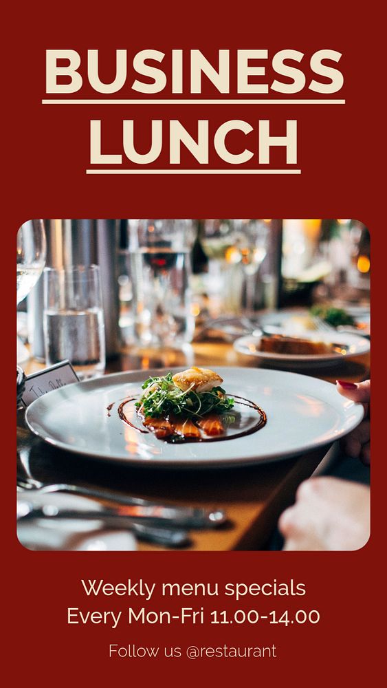 Business lunch Instagram story template, editable social media design