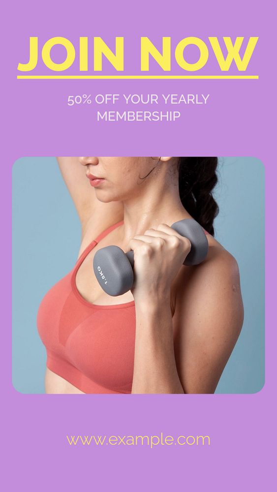 Gym membership Instagram story template, editable social media design