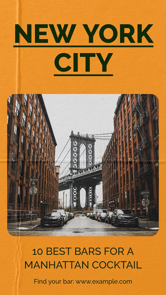 New York city Instagram story template, editable social media design