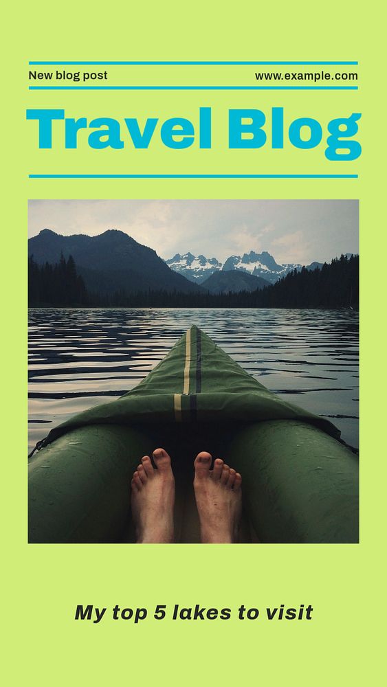 Travel blog Instagram story template, editable social media design