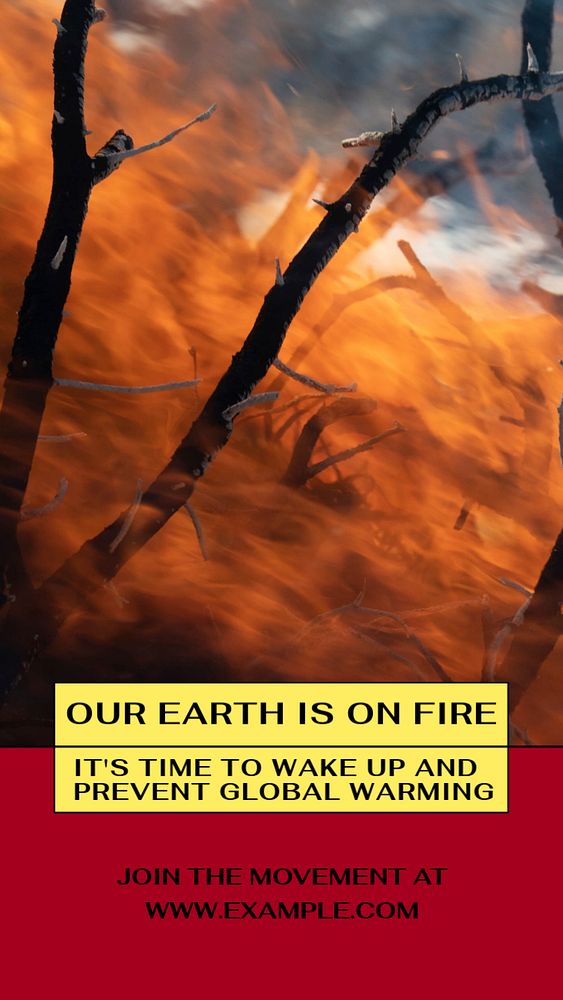 Earth on fire Instagram story template, editable social media design