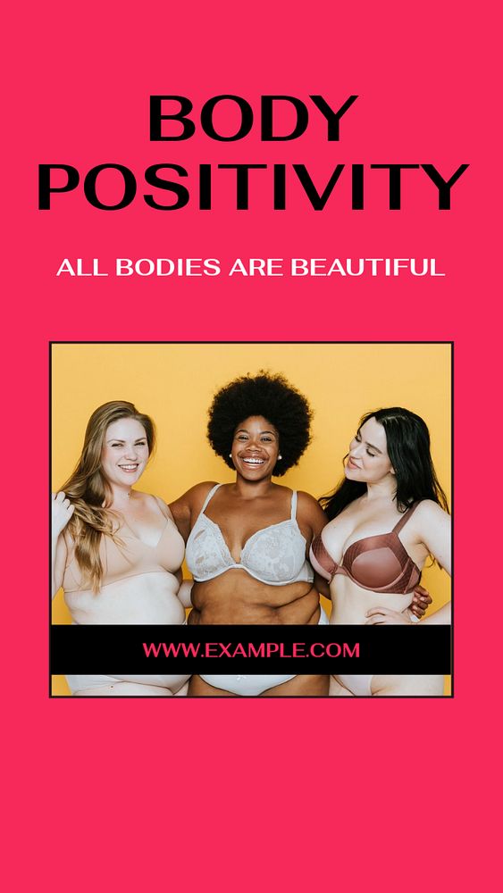 Body positivity Instagram story template, editable social media design