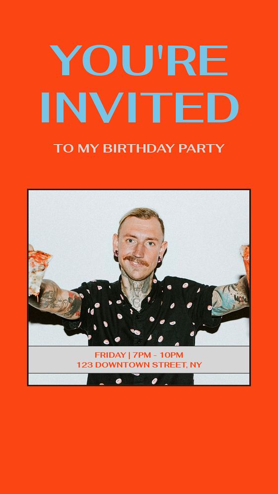 Birthday party Instagram story template, editable social media design