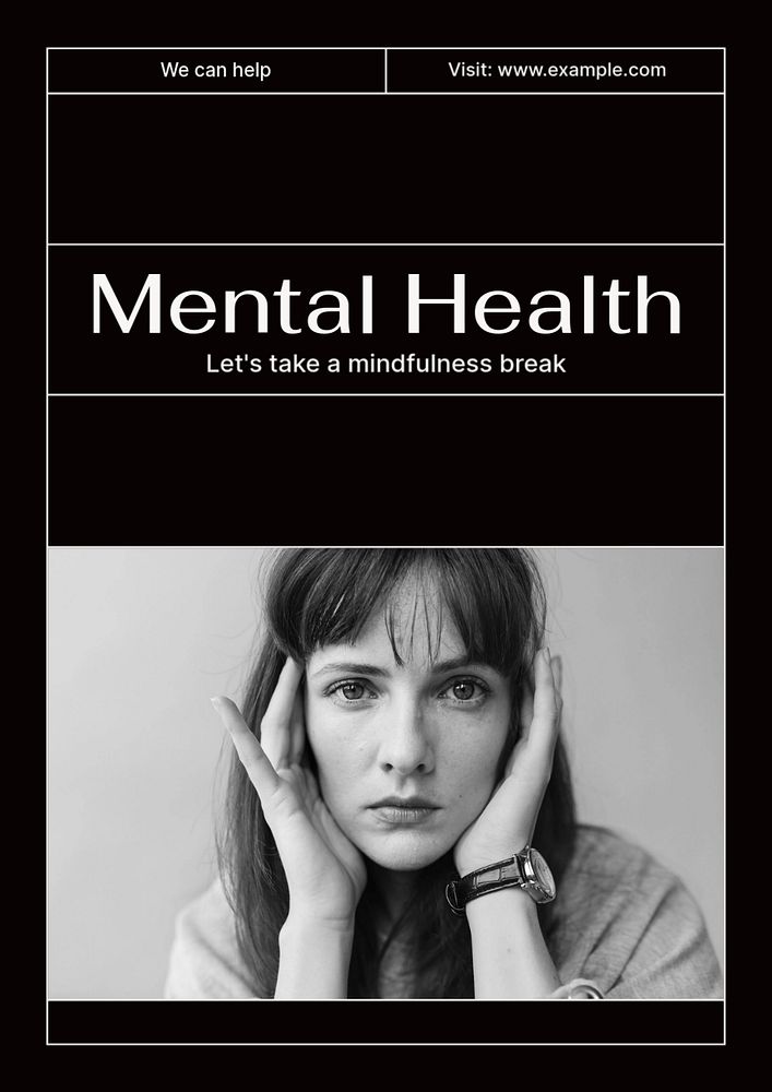 Mental health poster template, customizable ad