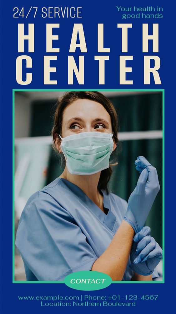 Health center Instagram story template, editable social media design