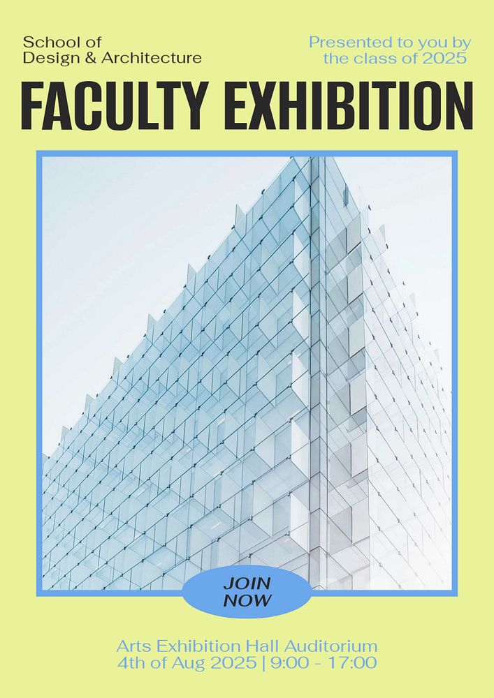 Faculty exhibition poster template, customizable design