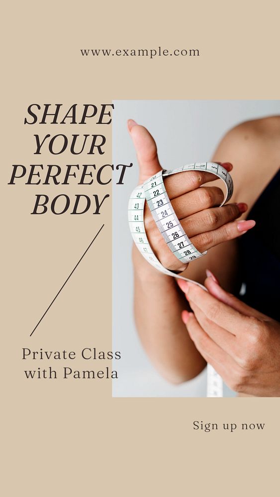 Private class, fitness Instagram story template, editable social media design