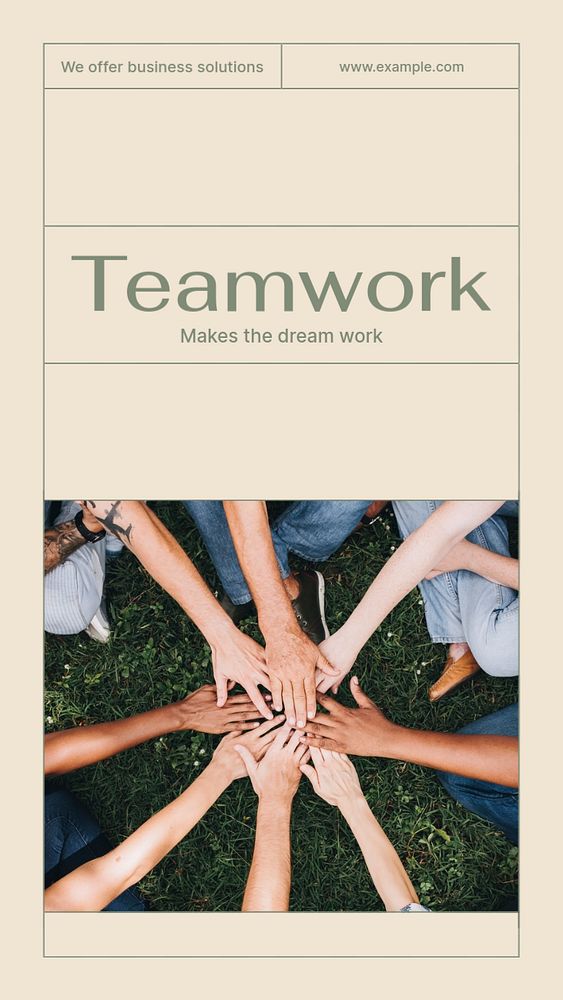 Teamwork Instagram story template, editable social media design