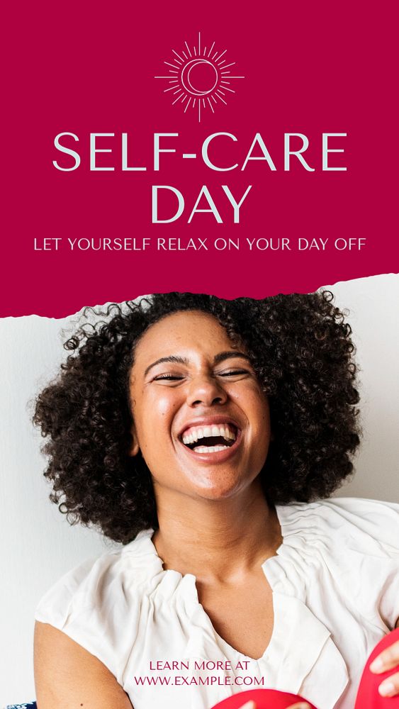 Self-care day Instagram story template, editable social media design