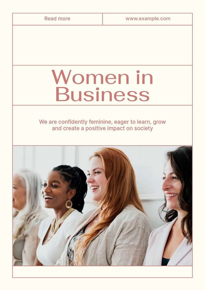 Business women meeting poster template, customizable ad