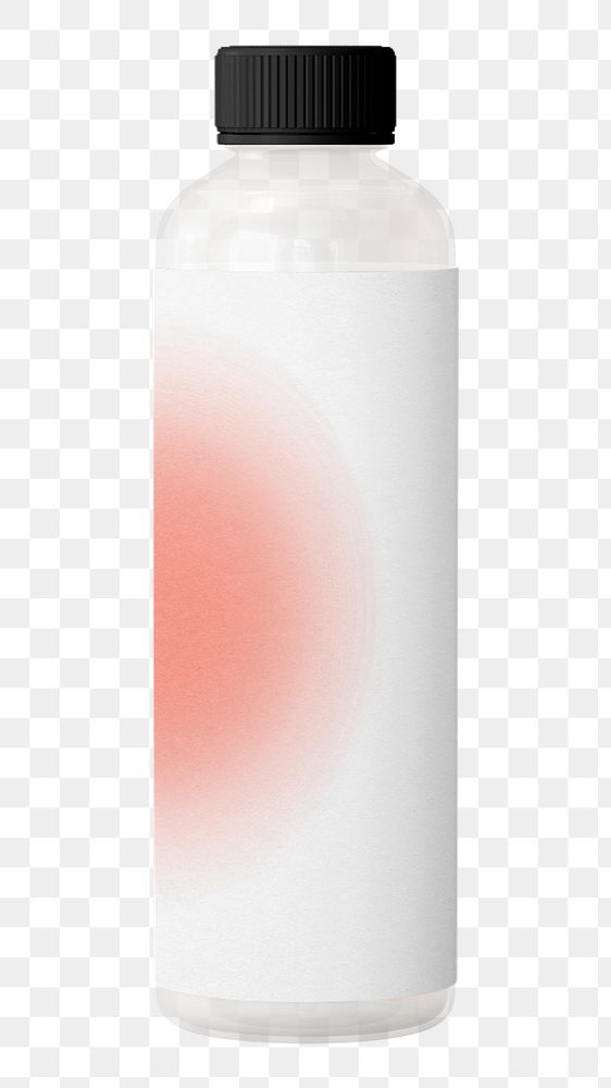 Water bottle mockup element, pink aura, editable design