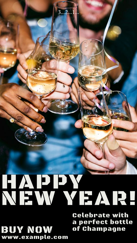 Champagne advertisement Instagram story, editable social media design