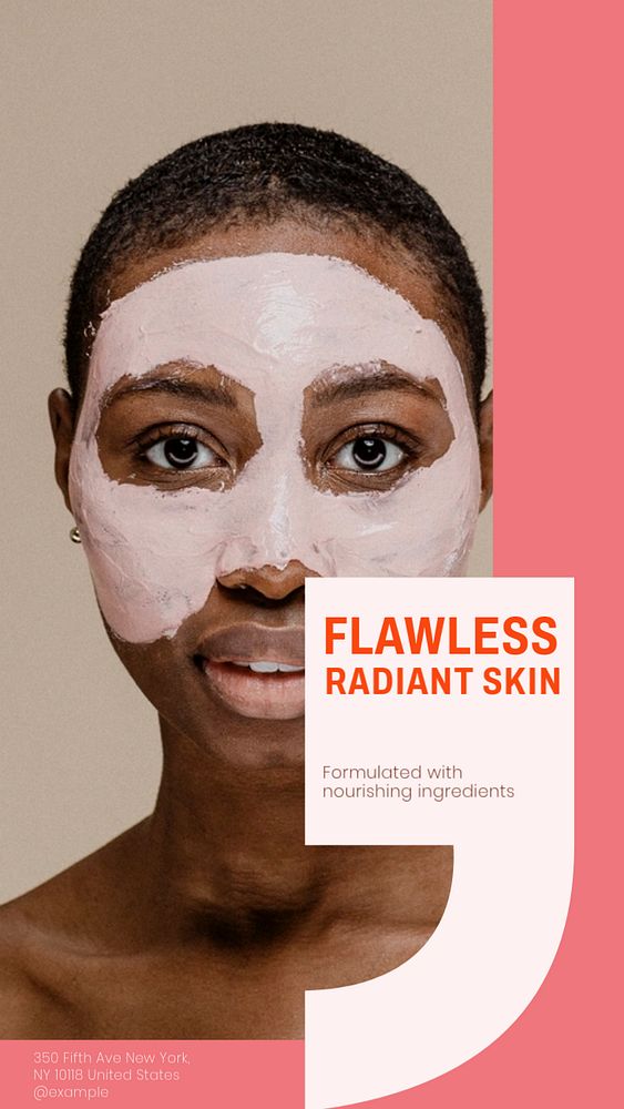 Skin care routine Instagram story, editable social media design