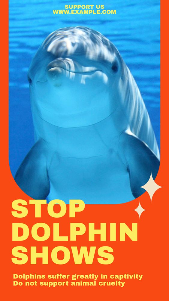 Stop dolphin show Instagram story, editable social media design