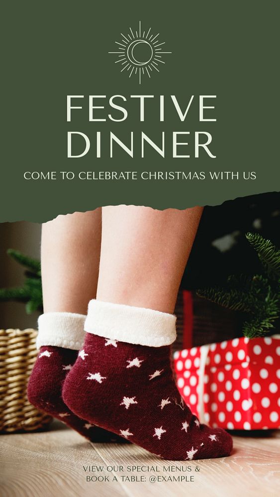 Christmas dinner Instagram story template, editable social media design