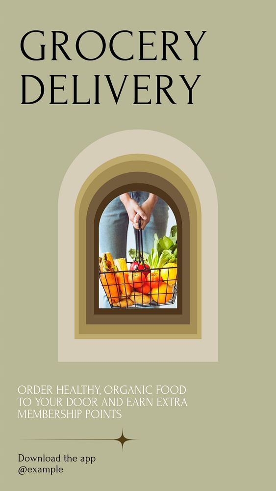 Grocery delivery Instagram story template, editable social media design