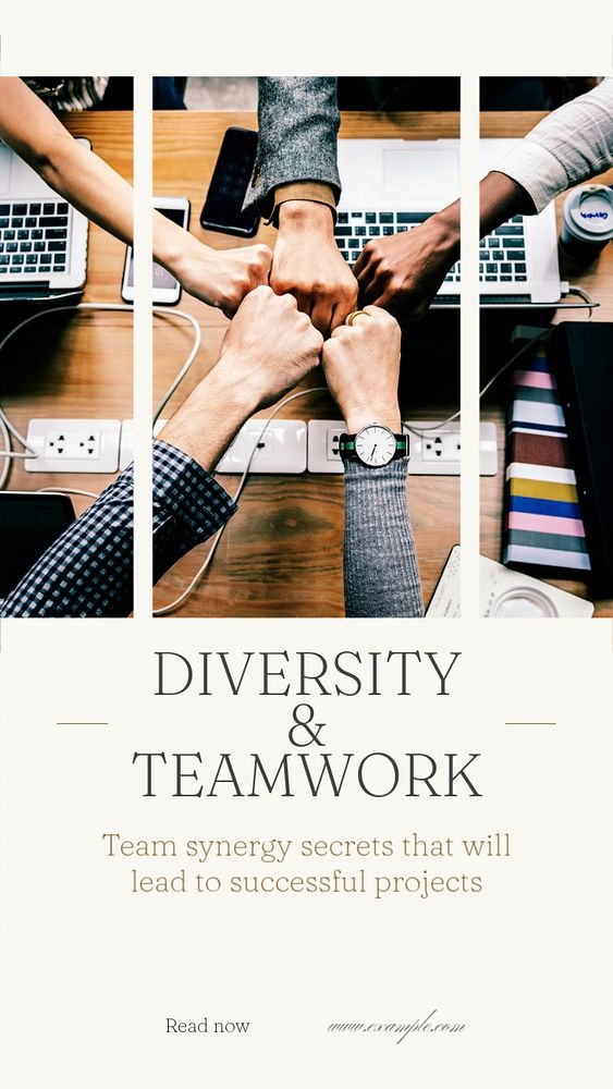 Diversity work teamwork Instagram story template, editable social media design