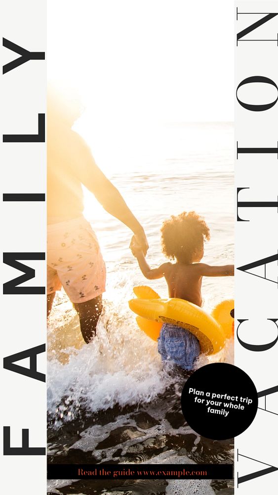 Family vacation Instagram story template, editable social media design