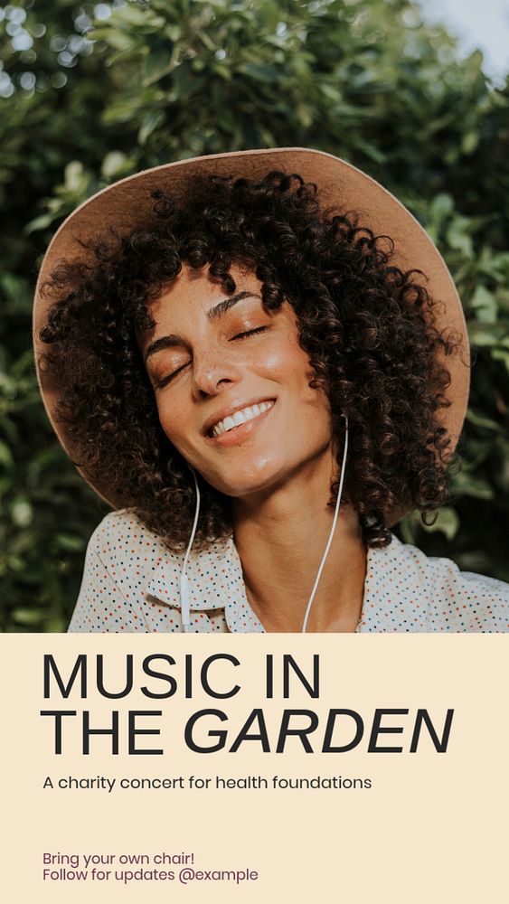 Garden music Instagram story template, editable social media design