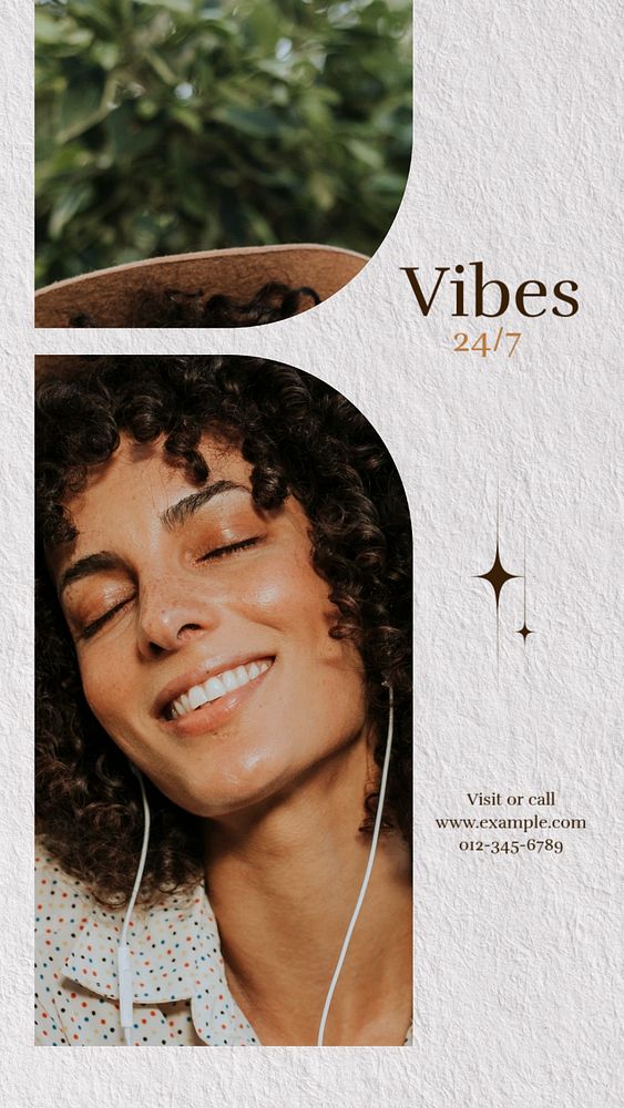 Vibes 24/7 Instagram story template, editable social media design